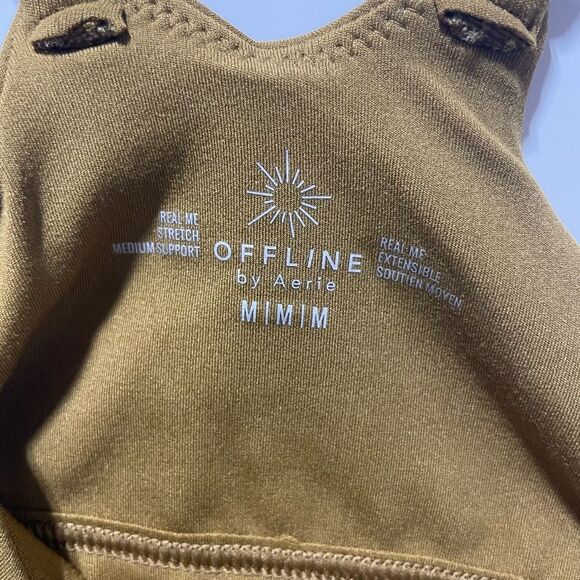 NWT aerie offline sports bra dark mustard size M - Picture 3 of 4